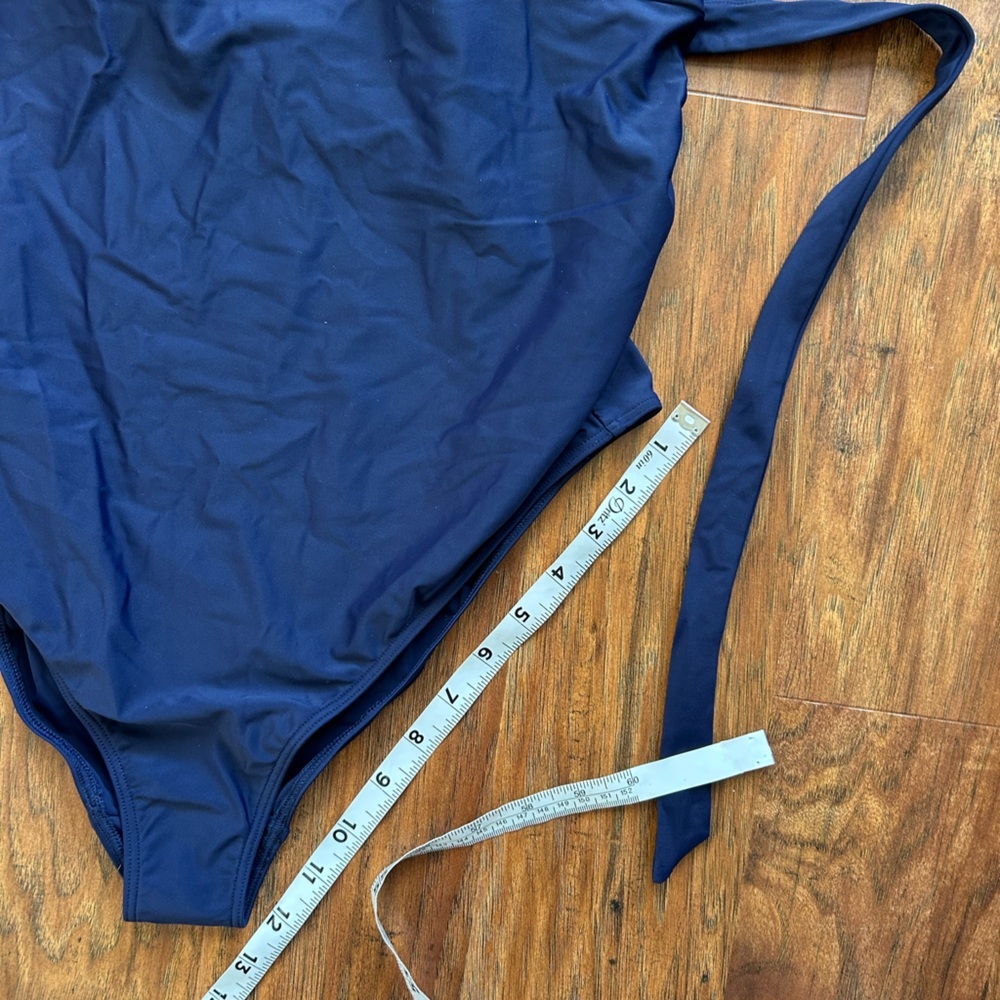 Quince Italian Wrap One-Piece Swimsuit in Navy Blue women’s size XL NWT - Picture 6 of 7